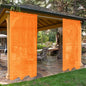 SpaceDresser Waterproof Outdoor Sheer Curtains for Patio - 2 Panels Rod Pocket Indoor Voile Sheer Curtain for Living Room,52W x 120L inch,Orange