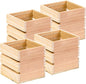Wood Planter Box with Wine Crate Styled, 5 Inch Square, Rose Wood, Plastic Liner, Garden Centerpiece Display, Wedding Flowers Holder, Home and Venue Decor (5x5 Wine Crate Set of 4, Rose Wood)