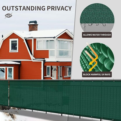LOVE STORY Custom Size 3'x24' Dark Green Balcony Privacy Screen,UV Block Privacy Fence Screen,90% Shield for Outdoor Pool Garden Apartment Railing