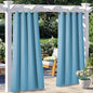 NICETOWN 2 Pieces Outdoor Curtains for Patio Waterproof, Energy Saving Thermal Insulated Stainless Steel Grommet Sunlight Block Privacy Protect for Pool/Porch, W52 x L108, Teal Blue