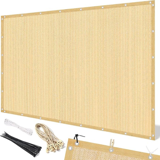 Artpuch 90% Sun Shade Cloth, 8 x 20 FT Pergola Shade Cover Canopy with Grommets, Sun Screen Fabric Tarp for Patio, Outdoor, Garden, Backyard, Wheat