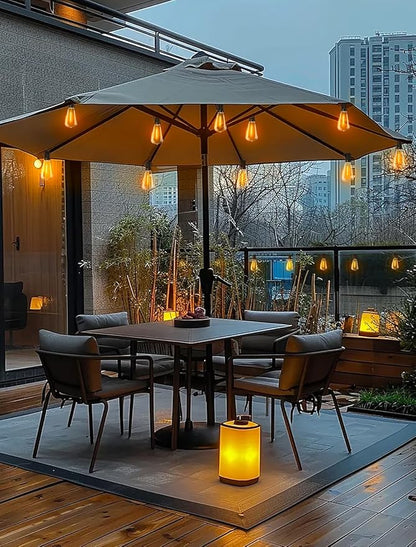 Outdoor Patio String Lights 100ft: ST38 LED Shatterproof Bulbs 3 Modes Button Control - Waterproof Connectable Lights - Wedding Bistro Party Gazebo Backyard Decorative