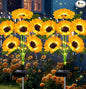 2 Pack with 12 Sunflower Solar Lights Outdoor Garden Decor,Solar Flowers Lights Waterproof,Sunflowers Gifts for Mom Women Grandma Birthday,Decorative Stakes Lights for Landscape Yard Patio Lawn