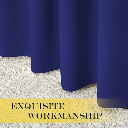 NICETOWN Blackout Curtains & Drapes - Privacy Thermal Efficiency Backdrop Curtains for Bedroom Room Divider Living Room Patio Sliding Glass Door, Wide 80 x Long 144 inch, Navy Blue, 1 Panel