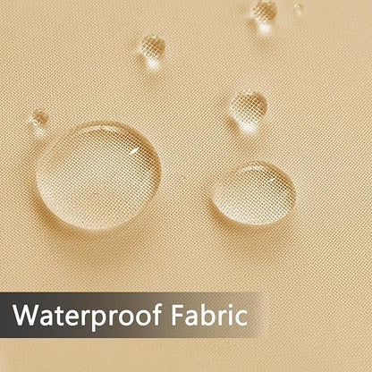SpaceDresser Waterproof Outdoor Sheer Curtains for Patio - 4 Panels Rod Pocket Indoor Voile Sheer Curtain for Living Room,52W x 120L inch,Beige