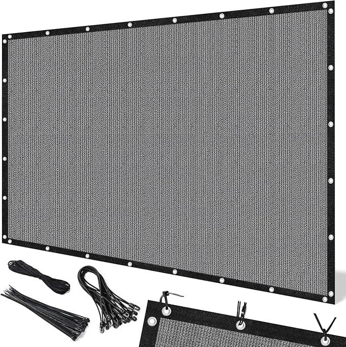 Artpuch 90% Sun Shade Cloth, 6 x 20 FT Pergola Shade Cover Canopy with Grommets, Sun Screen Fabric Tarp for Patio, Outdoor, Garden, Backyard, Light Grey