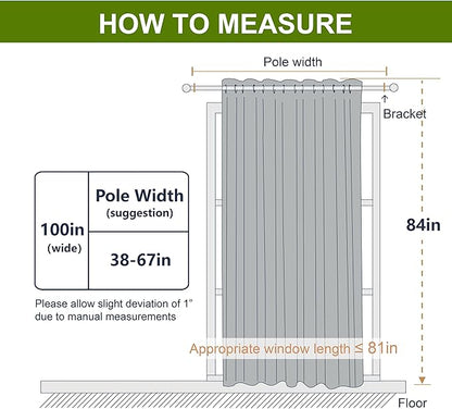 NICETOWN Grommet Top Thermal Insulated Solid Room Darkening Curtain / Drape for Sliding Door, Patio Door Curtain Panel (One Panel,W100" x L84", Greyish White)