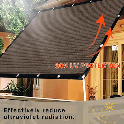 Sun Shade Cloth with Grommets,90% UV Protection Shade Fabric,Pergola Shade Cover Canopy Fence Privacy Screen Balcony,Brown Sunshades for Patio Pergola Garden Backyard Outdoor,Mocha-12x24FT