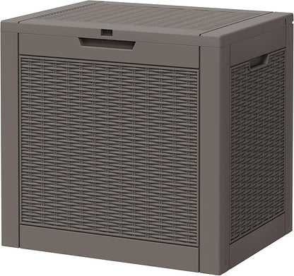 Outdoor Storage Box, Resin Deck Boxes Indoor and outdoor, Waterproof Storage Box Lockable Lid (Grey,31 Gallon)