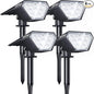Biling Solar Spot Lights Outdoor, Bright 700 Lumen Solar Lights Outdoor Waterproof IP67 for House Patio Pathway Yard Garden Driveway Pool - White(4 Pack)