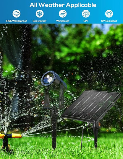 ZYAN Solar Landscape Spotlights, Separate Monocrystalline Panels & USB-C Powered 10800mAh Auto On Off Dusk to Dawn, Outdoor IP65 Waterproof, Warm White for Yard Path Patio (100 Lumens × 8 Pack)