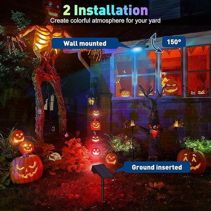 Solar Color Changing RGB Spot Lights Outdoor, 10 Pack/7 Lighting Modes Multicolor Outdoor Lights for Yard Waterproof IP68, Halloween Christmas Solar Landscape Powered Lights Garden Pathway