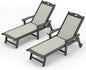 LUE BONA Chaise Lounge Chair Outdoor Set of 2, HDPS and HDPE Wicker Material, Patio Chaise Lounge with Adjustable Backrest, Resin Pool Lounge Chairs with Wheels for Backyard, Poolside and Deck