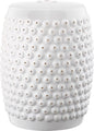 Safavieh Castle Gardens Collection Stella Nail Head White Glazed Ceramic Garden Stool