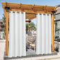 NICETOWN Canvas Waterproof Outdoor Curtains for Patio, Rustproof Grommet Indoor Outdoor Light & Heat & Cold Blocking Porch Curtains for Yard/Gazebo/Porch, W55 x L78, Lily White