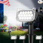 WdtPro Solar Spot Lights Outdoor Waterproof, Bright Solar Lights Outdoor with 16 Extra-Large LEDs, 3 Modes Landscape Spotlights, 2-in-1 Solar Powered Light for Yard Flag Garden, 4 Pack, Cool White