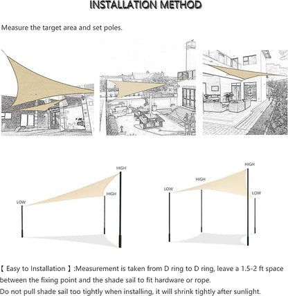 Tronssien Rectangle 10'x13' Sun Shade Sail,95% UV Blockage Canopy Awning for Outdoor Patio and Garden, Yard Activities