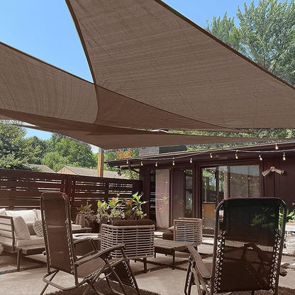 LOVE STORY Custom Size 8'x8'x11.3' Brown Sun Shade Sail Right Triangle Sunhsade Fabric Awning Canopy for Patio Backyard Carport Pergola (Customized)