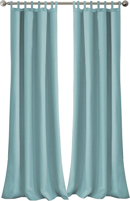 Elrene Home Fashions Matine Weatherproof Tab-Top Indoor/Outdoor Solid Color Curtain Panel for Porch, Pergola, Patio, Deck, 52”W x 108”L, Mineral