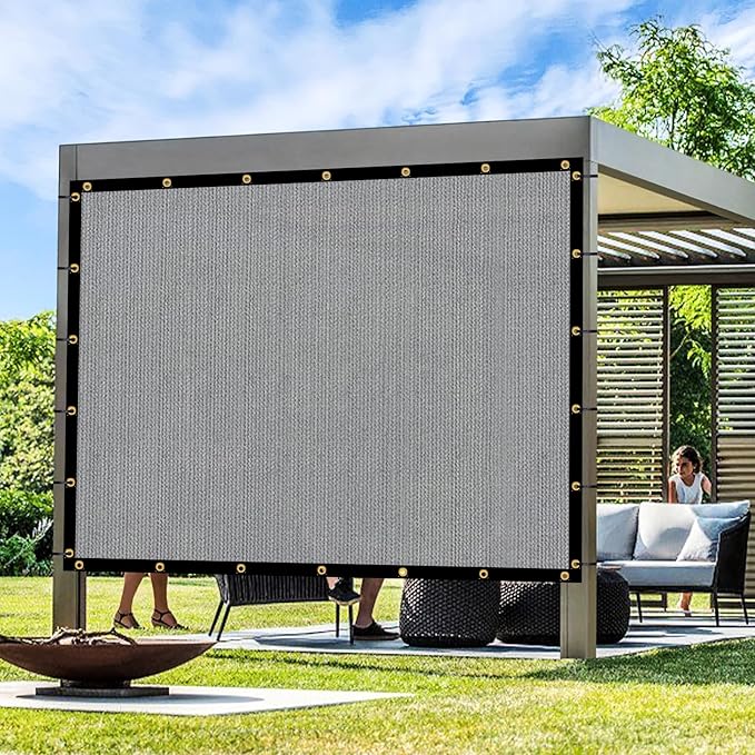 Artpuch Outdoor Pergola Shade Cover 15x17 FT Sun Shade Cloth with Grommets Light Grey 90% UV Protection Canopy Patio Privacy Screen (Customized Available)