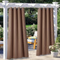 NICETOWN 2 Panels Blackout Outdoor Curtains for Patio Waterproof, Thermal Insulated Silver Rustproof Grommet Blackout Indoor Outdoor Curtains/Drapes for Pergola, W52 x L95, Tan