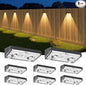 NIORSUN Solar Fence Lights,8 Pack Deck Light,Led Lights Warm White Outdoor Wall Lights,IP45 Solar Powered Light Waterproof for Backyard/Pool/Railing/Patio/Porch/Step/Outside/Garden (Black)