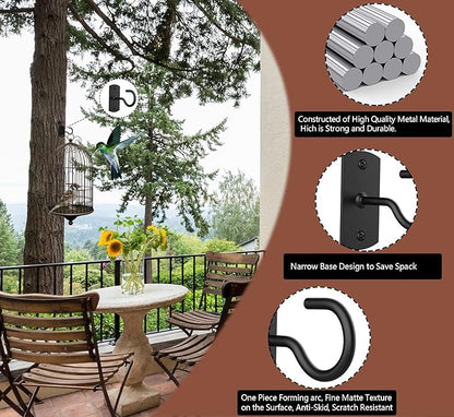 4Pack 2.5in Ceiling Hooks for Hanging Plants Black