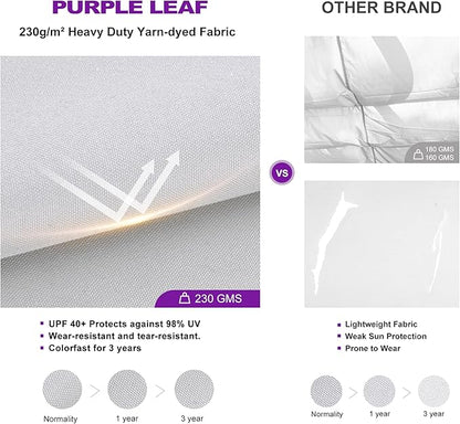 PURPLE LEAF 10' x 13' Aluminum Outdoor Pergola Retractable Pergola with Double Sun Shade Canopy White Modern Grape Trellis Metal Pergola with Light for Patios Garden Deck Backyard, White