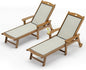 LUE BONA Chaise Lounge Chair Outdoor Set of 2, HDPS and HDPE Wicker Material, Patio Lounge Chair with Adjustable Backrest, Resin Pool Lounge Chairs with Wheels for Backyard, Poolside and Deck