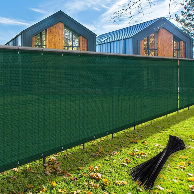 LOVE STORY Custom Size 3'x12' Dark Green Balcony Privacy Screen,UV Block Privacy Fence Screen,90% Shield for Outdoor Pool Garden Apartment Railing