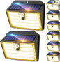 CLAONER Solar Lights Outdoor [𝟖 𝐏𝐚𝐜𝐤/126 LED], Wireless Motion Sensor Lights, IP65 Waterproof Security Lights 3 Modes, 270° Lighting Angle, Ultra-Bright Wall Lights for Deck Patio Fence Garage