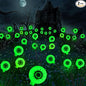 Halloween Solar Lights Outdoor Waterproof Solar Scary Eyeball Lights, 2 Pack Green Eyeball Swaying Firefly Lights, Solar Halloween Path Lights for Yard Garden Lawn Party Decor,