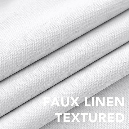 H.VERSAILTEX Pure White Curtains 96 inches Long, 100% Blackout Curtains for Bedroom Thermal Insulated Linen Textured Curtains Living Room Grapes 2 Panel Sets, 52W x 96L - Inch
