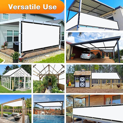 Artpuch Outdoor Pergola Shade Cover 8' X 12' Sun Shade Cloth with Grommets, 90% UV Protection Canopy Patio Privacy Screen (Customized Available) GN107, White