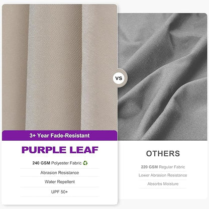 PURPLE LEAF 11' X 8' Left-right Tilting Patio Umbrella Outdoor Cantilever Swivel Rectangle Umbrella with Tilt Aluminum Offset Umbrella with 360-degree Rotation for Garden Deck Pool Patio Beige