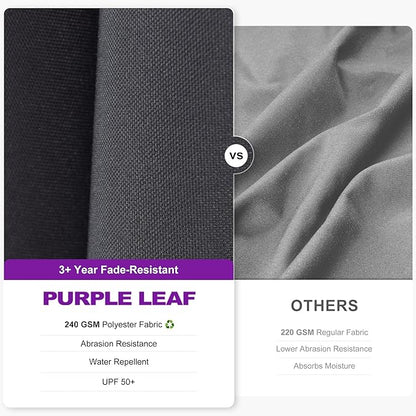 PURPLE LEAF 8' X 8' Left-right Tilting Patio Umbrella Outdoor Cantilever Swivel Square Umbrella Aluminum Offset Umbrella with 360-degree Rotation for Garden Deck Pool Patio Grey