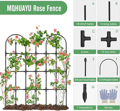 2 Pack Trellis for Climbing Plants Outdoor,47.2" H Garden Trellis,Rustproof Garden Arch Trellis Cucumber Tomato Support Structure for Raised Bed