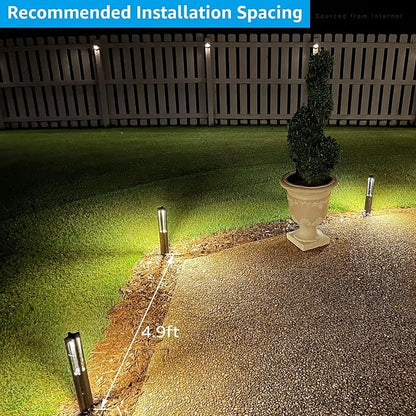 LEONLITE Low Voltage Path Lights, 3W LED Landscape Pathway Lights, Outdoor Landscape Lighting for Driveway, Garden, Aluminum, 12-24V AC/DC, ETL, IP65 Waterproof, 3000K Warm White, Black, Pack of 6
