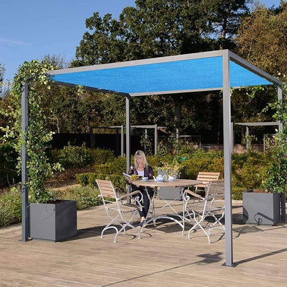 Eden's Decor Straight Flat-Edged Sun Shade Sail Rectangular 13' x 18' Blue UV-Blocking Outdoor Canopy Fabric Cloth Awning for Pergola Patio Garden Backyard Custom Size