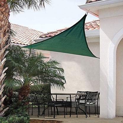 E&K Sunrise 26' x 26' x 26' Sun Shade Sail Triangle Canopy Shade Cover UV Block for Patio Backyard Garden Outdoor (Green)