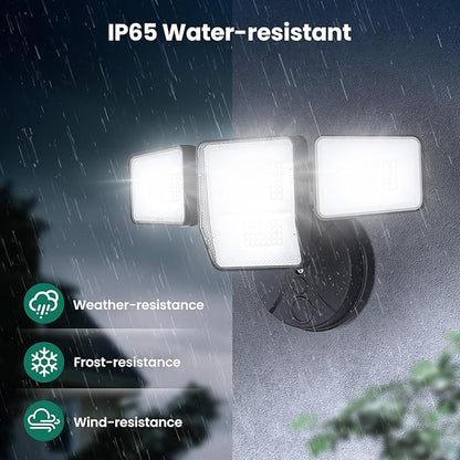 70W 7000LM LED Flood Lights Outdoor, Switch Controlled Security Lights with 4 Heads, Adjustable Heads, 6500K Daylight IP65 Waterproof Outside Wall Light for Backyard, Yard, Garage, Patio
