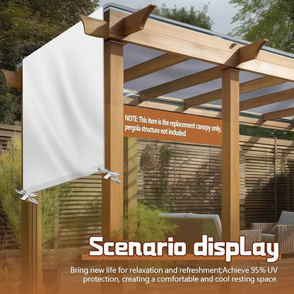 Universal Pergola Replacement Canopy Outdoor Canopy Shade Cover Waterproof Shade Top Cover for Outdoor Patio Porch Backyard(16 x 8 ft,Beige)