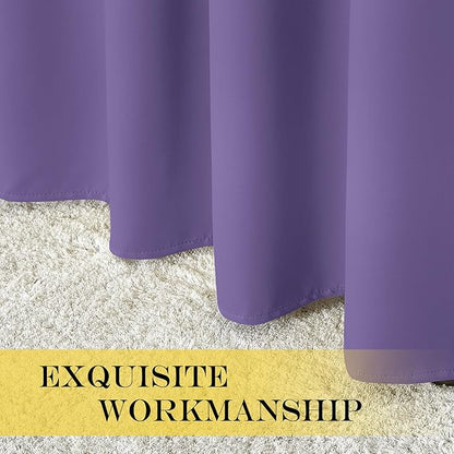 NICETOWN Blackout Curtains 84 Inch Length, Thermal Insulated Curtains for Bedroom Grommet Energy Saving Room Darkening Drapes for Living Room Window, 1 Panel, Lilac Purple, 66" W x 102" L