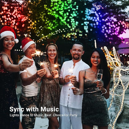 Brizled Color Changing RGB Christmas Lights, 66ft 200 LED Easter String Lights Music Sync, 120+ Modes Remote Dimmable Outdoor Mini Tree Light Indoor Plugin for St Patrick's Day Xmas Halloween