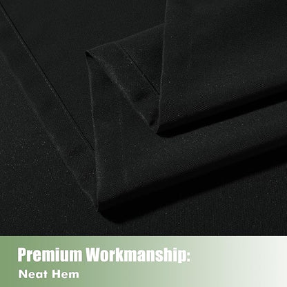 HolidayIdeas Waterproof Outdoor Curtains for Patio, 6 Panels - 54x108 Inches - Weatherproof Privacy Outsides Curtains for Backyard Porch Gazebo, Sunlight & UV Blocking (Black, Grommet Top)