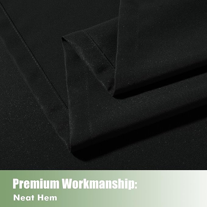 HolidayIdeas Waterproof Outdoor Curtains for Patio, 6 Panels - 54x120 Inches - Weatherproof Privacy Outsides Curtains for Backyard Porch Gazebo, Sunlight & UV Blocking (Black, Grommet Top)