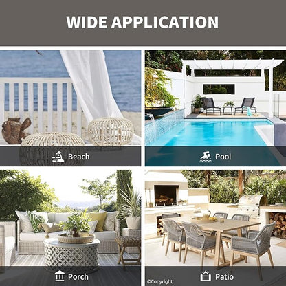 Waterproof Outdoor Curtain W84 x L120 - Grommet Top Sunlight Blocking Window Treatment Drapes Blackout Curtains for Home Bedroom Living Room Patio Pergola Cabana Gazebo (Taupe, 2 Panels)