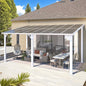 AECOJOY 16' x 8' White Gazebo Outdoor Pergola for Patio, Hard Top Lean to 8x16 Gazebo Shelter Pergolas and Gazebos Clearance with Patio Roof, Large Wall-Mounted Heavy Duty Awnings for Backyard