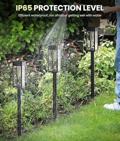 Bright Solar Pathway Lights Outdoor, 6 Pack IP65 Waterproof Solar Garden Lights for Outside Lighting, Yard Path Lawn Walkway Driveway Landscape (Warm White)