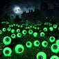 BrizLabs 8 Pack 48 LED Halloween Solar Lights, 2 Modes Outdoor Halloween Eyeball Pathway Lights, Solar Spooky Light Waterproof, Green Swaying Firefly Lighting for Path Yard Garden Lawn
